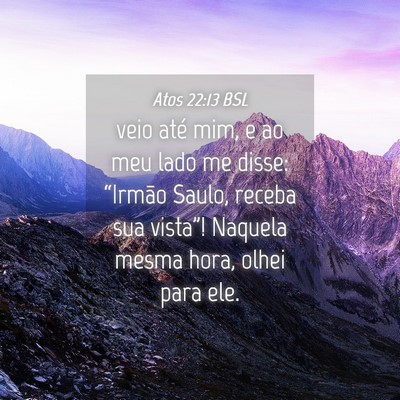 Picture 04 - Atos 22:13 BSL - veio até mim, e ao meu lado me disse: “Irmão - Bible Verse Picture