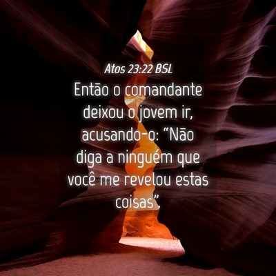 Picture 04 - Atos 23:22 BSL - Então o comandante deixou o jovem ir, - Bible Verse Picture