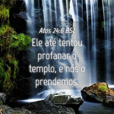 Picture 04 - Atos 24:6 BSL - Ele até tentou profanar o templo, e nós o - Bible Verse Picture