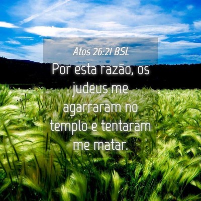 Picture 04 - Atos 26:21 BSL - Por esta razão, os judeus me agarraram no templo - Bible Verse Picture
