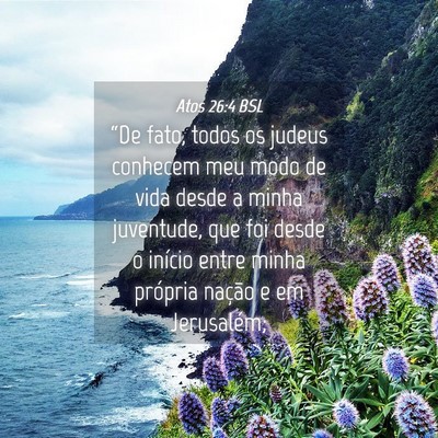 Picture 04 - Atos 26:4 BSL - “De fato, todos os judeus conhecem meu modo de - Bible Verse Picture