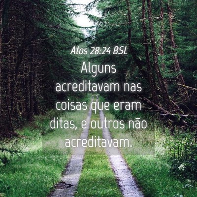 Picture 04 - Atos 28:24 BSL - Alguns acreditavam nas coisas que eram ditas, e - Bible Verse Picture