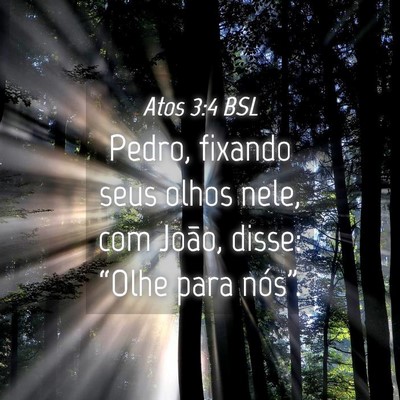 Picture 04 - Atos 3:4 BSL - Pedro, fixando seus olhos nele, com João, disse: - Bible Verse Picture