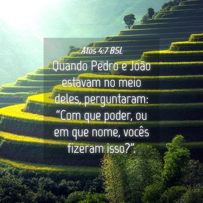 Picture 04 - Atos 4:7 BSL - Quando Pedro e João estavam no meio deles, - Bible Verse Picture