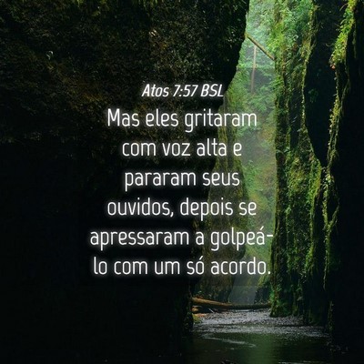 Picture 04 - Atos 7:57 BSL - Mas eles gritaram com voz alta e pararam seus - Bible Verse Picture