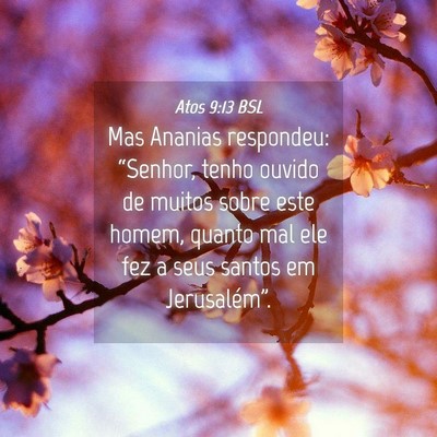 Picture 04 - Atos 9:13 BSL - Mas Ananias respondeu: “Senhor, tenho ouvido de - Bible Verse Picture