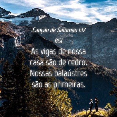 Picture 04 - Canção de Salomão 1:17 BSL - As vigas de nossa casa são de cedro. Nossas - Bible Verse Picture