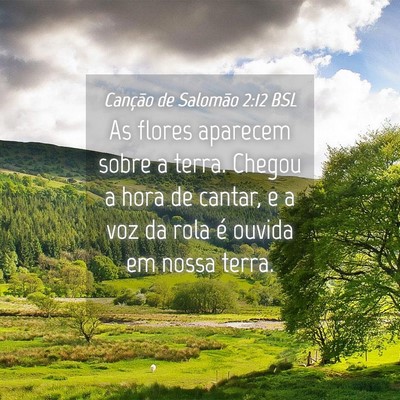 Picture 04 - Canção de Salomão 2:12 BSL - As flores aparecem sobre a terra. Chegou a hora - Bible Verse Picture