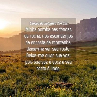 Picture 04 - Canção de Salomão 2:14 BSL - Minha pomba nas fendas da rocha, nos esconderijos - Bible Verse Picture