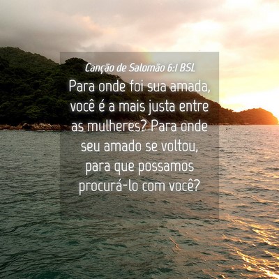 Picture 04 - Canção de Salomão 6:1 BSL - Para onde foi sua amada, você é a mais justa - Bible Verse Picture