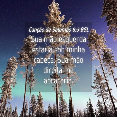 Picture 04 - Canção de Salomão 8:3 BSL - Sua mão esquerda estaria sob minha cabeça. Sua - Bible Verse Picture