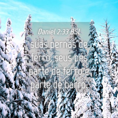 Picture 04 - Daniel 2:33 BSL - suas pernas de ferro, seus pés parte de ferro e - Bible Verse Picture