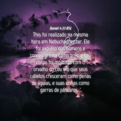 Picture 04 - Daniel 4:33 BSL - This foi realizado na mesma hora em - Bible Verse Picture