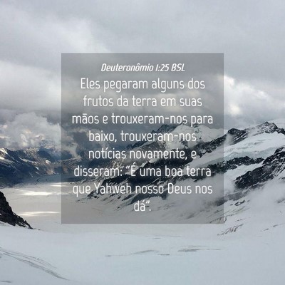 Picture 04 - Deuteronômio 1:25 BSL - Eles pegaram alguns dos frutos da terra em suas - Bible Verse Picture
