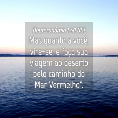 Picture 04 - Deuteronômio 1:40 BSL - Mas quanto a você, vire-se, e faça sua viagem - Bible Verse Picture
