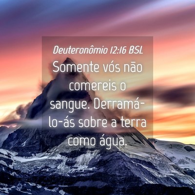 Picture 04 - Deuteronômio 12:16 BSL - Somente vós não comereis o sangue. - Bible Verse Picture