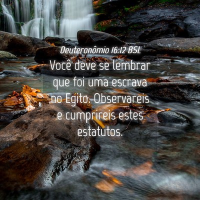 Picture 04 - Deuteronômio 16:12 BSL - Você deve se lembrar que foi uma escrava no - Bible Verse Picture