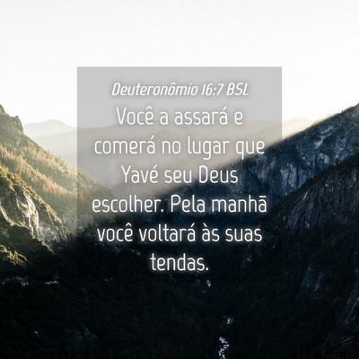 Picture 04 - Deuteronômio 16:7 BSL - Você a assará e comerá no lugar que Yavé seu - Bible Verse Picture