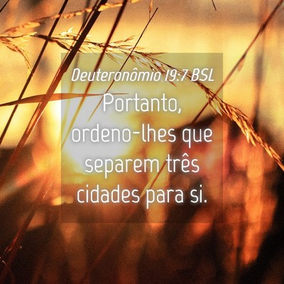 Picture 04 - Deuteronômio 19:7 BSL - Portanto, ordeno-lhes que separem três cidades - Bible Verse Picture