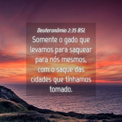 Picture 04 - Deuteronômio 2:35 BSL - Somente o gado que levamos para saquear para nós - Bible Verse Picture