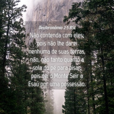 Picture 04 - Deuteronômio 2:5 BSL - Não contenda com eles; pois não lhe darei - Bible Verse Picture