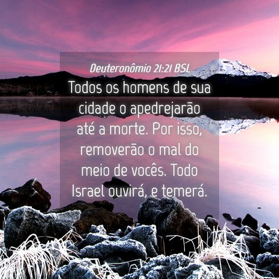 Picture 04 - Deuteronômio 21:21 BSL - Todos os homens de sua cidade o apedrejarão até - Bible Verse Picture