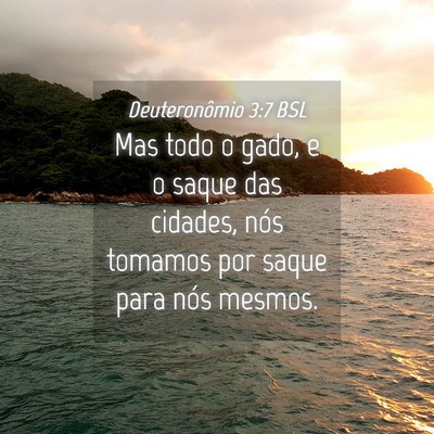 Picture 04 - Deuteronômio 3:7 BSL - Mas todo o gado, e o saque das cidades, nós - Bible Verse Picture