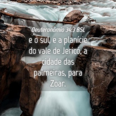 Picture 04 - Deuteronômio 34:3 BSL - e o sul, e a planície do vale de Jericó, a - Bible Verse Picture