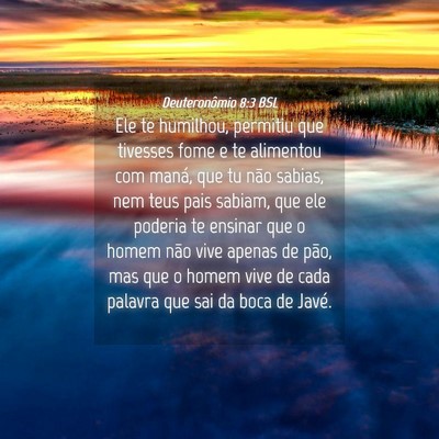 Picture 04 - Deuteronômio 8:3 BSL - Ele te humilhou, permitiu que tivesses fome e te - Bible Verse Picture