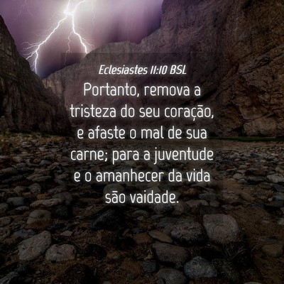 Picture 04 - Eclesiastes 11:10 BSL - Portanto, remova a tristeza do seu coração, e - Bible Verse Picture