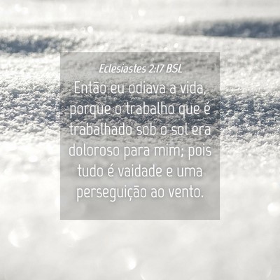 Picture 04 - Eclesiastes 2:17 BSL - Então eu odiava a vida, porque o trabalho que é - Bible Verse Picture