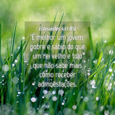 Picture 04 - Eclesiastes 4:13 BSL - É melhor um jovem pobre e sábio do que um rei - Bible Verse Picture