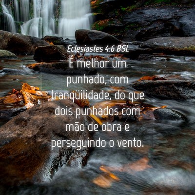 Picture 04 - Eclesiastes 4:6 BSL - É melhor um punhado, com tranqüilidade, do que - Bible Verse Picture