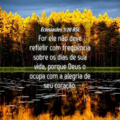 Picture 04 - Eclesiastes 5:20 BSL - For ele não deve refletir com freqüência sobre - Bible Verse Picture