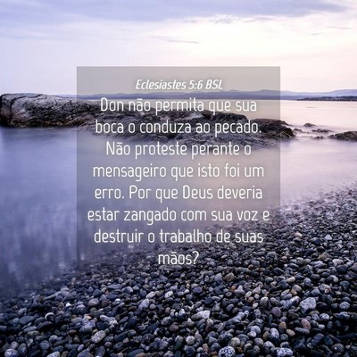 Picture 04 - Eclesiastes 5:6 BSL - Don não permita que sua boca o conduza ao - Bible Verse Picture