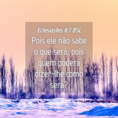 Picture 04 - Eclesiastes 8:7 BSL - Pois ele não sabe o que será; pois quem poderá - Bible Verse Picture
