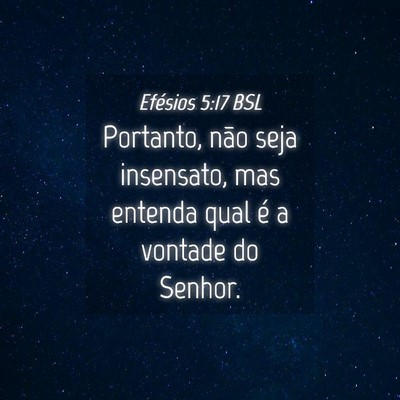 Picture 04 - Efésios 5:17 BSL - Portanto, não seja insensato, mas entenda qual - Bible Verse Picture
