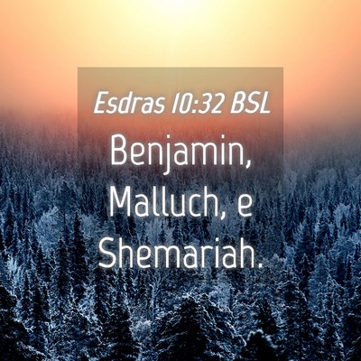 Picture 04 - Esdras 10:32 BSL - Benjamin, Malluch, e - Bible Verse Picture