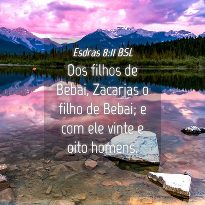 Picture 04 - Esdras 8:11 BSL - Dos filhos de Bebai, Zacarias o filho de Bebai; e - Bible Verse Picture