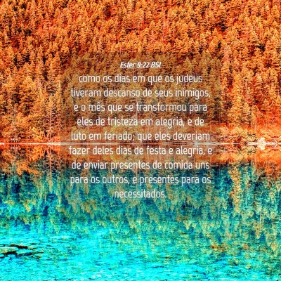 Picture 04 - Ester 9:22 BSL - como os dias em que os judeus tiveram descanso de - Bible Verse Picture