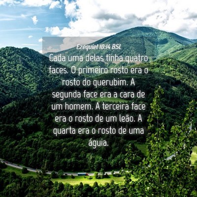 Picture 04 - Ezequiel 10:14 BSL - Cada uma delas tinha quatro faces. O primeiro - Bible Verse Picture