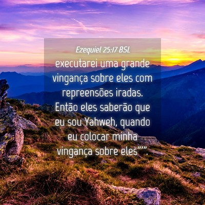 Picture 04 - Ezequiel 25:17 BSL - executarei uma grande vingança sobre eles com - Bible Verse Picture