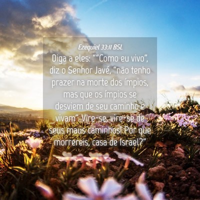 Picture 04 - Ezequiel 33:11 BSL - Diga a eles: ““Como eu vivo”, diz o Senhor - Bible Verse Picture