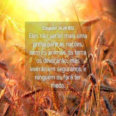Picture 04 - Ezequiel 34:28 BSL - Eles não serão mais uma presa para as nações, - Bible Verse Picture