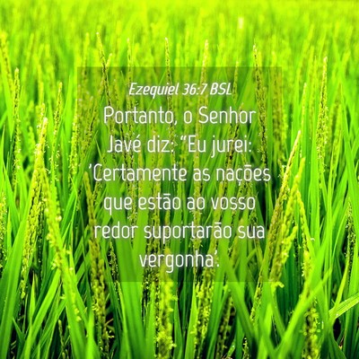 Picture 04 - Ezequiel 36:7 BSL - Portanto, o Senhor Javé diz: “Eu jurei: - Bible Verse Picture