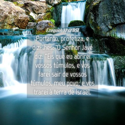 Picture 04 - Ezequiel 37:12 BSL - Portanto, profetiza, e diz-lhes: 'O Senhor Javé - Bible Verse Picture