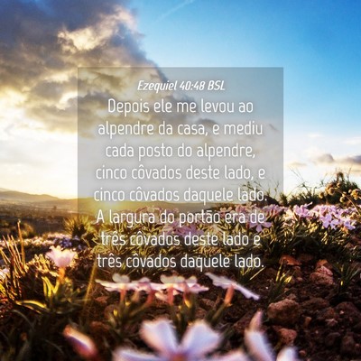 Picture 04 - Ezequiel 40:48 BSL - Depois ele me levou ao alpendre da casa, e mediu - Bible Verse Picture