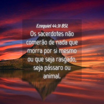 Picture 04 - Ezequiel 44:31 BSL - Os sacerdotes não comerão de nada que morra por - Bible Verse Picture