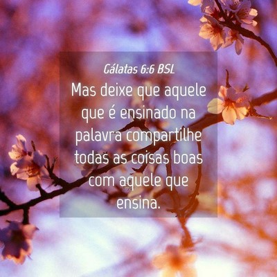 Picture 04 - Gálatas 6:6 BSL - Mas deixe que aquele que é ensinado na palavra - Bible Verse Picture