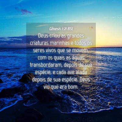 Picture 04 - Gênesis 1:21 BSL - Deus criou as grandes criaturas marinhas e todos - Bible Verse Picture